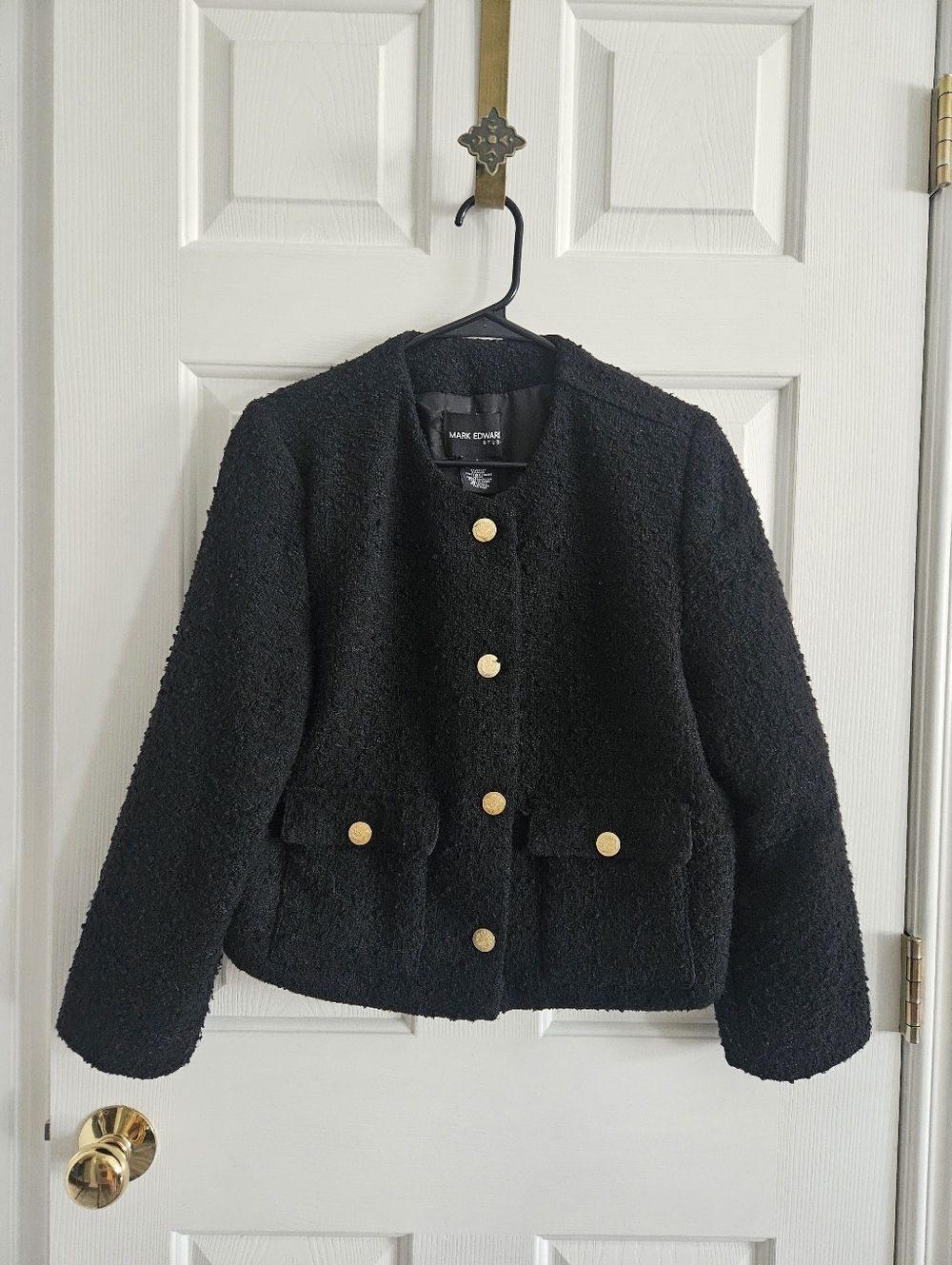 NWOT Mark Edwards Studio Black Tweed Lady Jacket Blazer